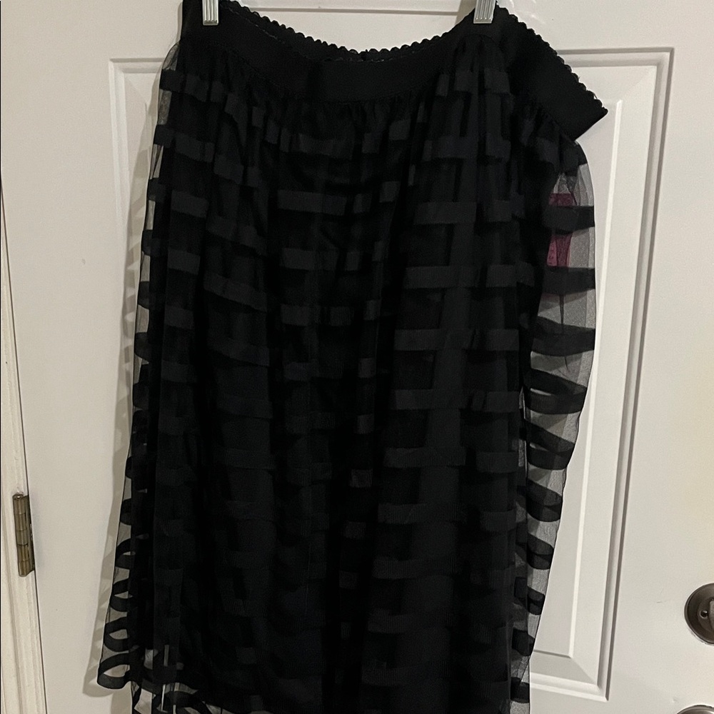 Metro Wear Black Sheer A-Line Skirt